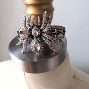 Rhinestone Spider Cuff Bracelet